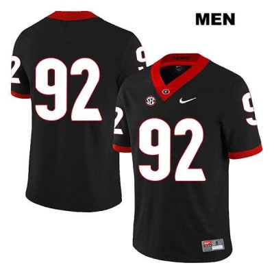 Men's Georgia Bulldogs NCAA #92 Justin Young Nike Stitched Black Legend Authentic No Name College Football Jersey XND0154TP